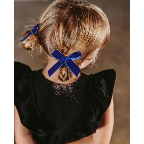 Miniatura 3 de DEEKA Juego de 15 accesorios para el cabello, color azul real, lazos para el cabello, clips, diadema, lazos para niñas pequeñas y escolares