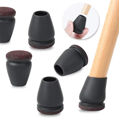 Ezprotekt 24 protectores de suelo de silicona pequeños para patas de silla para suelos de madera dura, fundas de fieltro para muebles, tapas