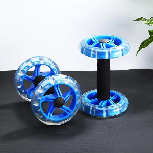Miniatura 8 de SEWACC Rodillo de fitness de doble rueda, dispositivo de fortalecimiento abdominal para hombres y mujeres, azul, 7.87 x 5.51 x 5.51 pulgadas