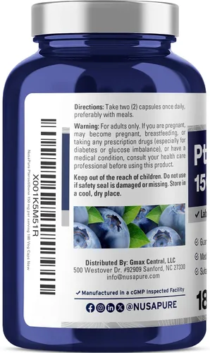 Miniatura 3 de NusaPure Pterostilbeno 150mg 180 cápsulas vegetales (sin OMG y sin gluten)
