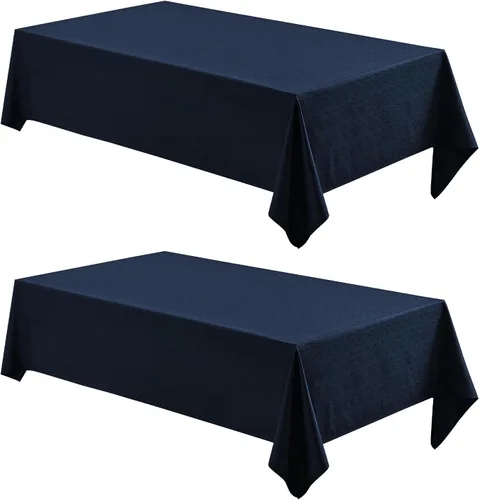 Miniatura 35 de Veblandy Mantel rectangular impermeable de 60 x 104 pulgadas, mantel texturizado de lino, resistente a las manchas y a las arrugas, lavable, mantel