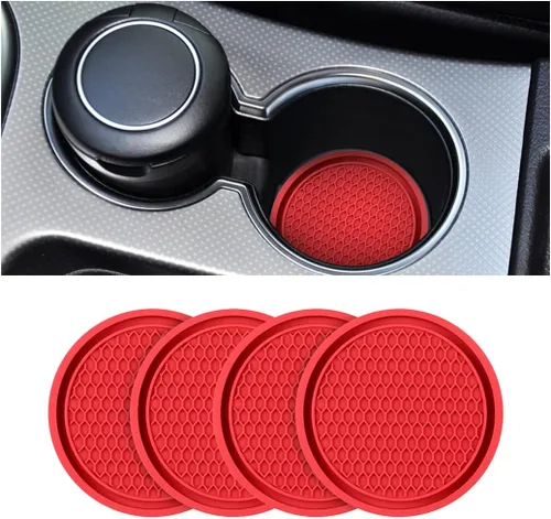 Miniatura 17 de Paquete de 4 portavasos para auto, portavasos universal antideslizante de 2.75 pulgadas de diámetro, duradero, compatible con la mayoría de los Rojo
