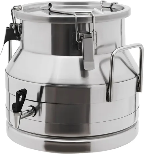 Miniatura 11 de Lata de leche de acero inoxidable de 13.3 galones, cubo de leche resistente con mango ergonómico y tapa hermética, recipiente sólido de líquido SS