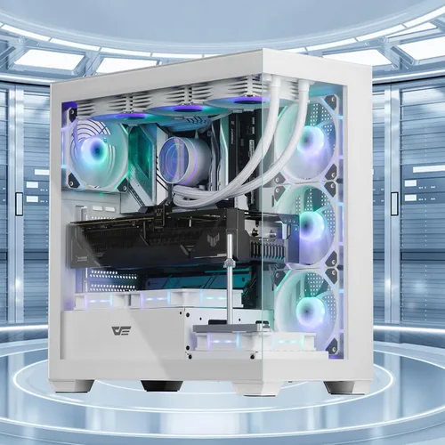 Miniatura 9 de darkFlash Chasis para PC ATX Torre Media, Caja de Computadora con 4 Ventiladores ARGB PWM Pre-Instalados, Caja para PC Gaming con Vista Completa