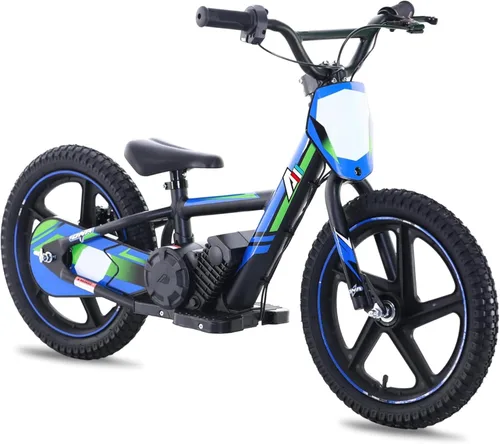 Miniatura 9 de AIII Motocicleta eléctrica ligera para niños, motocicleta eléctrica de 170/340 W de hasta 10/12 MPH, batería desmontable de 24 V, bicicleta de Rojo