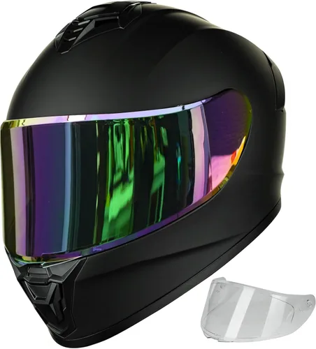 Miniatura 12 de Cascos de motocicleta para adultos, hombres y mujeres, casco ligero de cara completa para bicicleta de calle, carreras, DOT con visera extra