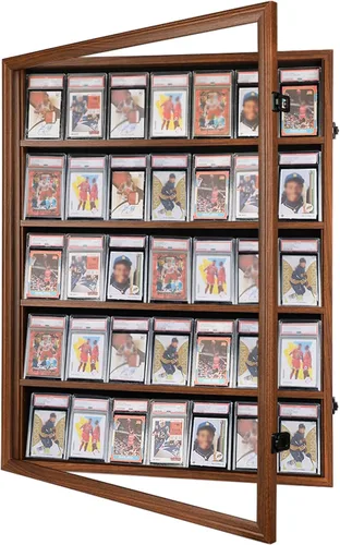 Miniatura 18 de Estuche de exhibición de tarjetas deportivas con 35 grados: marco de exhibición de tarjetas de béisbol con protección UV, vista transparente