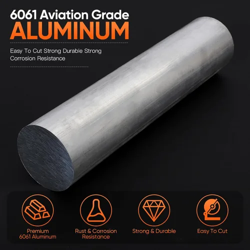 Miniatura 3 de Barra de aluminio de 3 pulgadas de largo de 13 pulgadas 6061 de barra redonda de aluminio T6511 sólido nuevo molino extruido de barra de torno