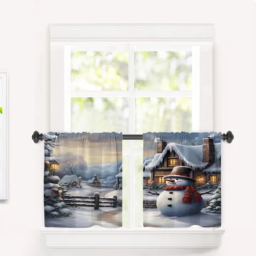 Miniatura 24 de Cortinas opacas de poliéster multicapa para cafetería, con diseño de diamantes, 2 unidades, 26 x 24 pulgadas