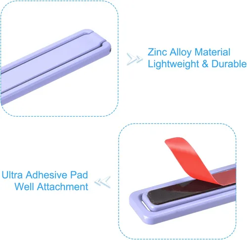 Miniatura 4 de uxcell Soporte delgado para teléfono celular, soporte de escritorio horizontal y vertical, soporte plegable para teléfono para la mayoría de Púrpura