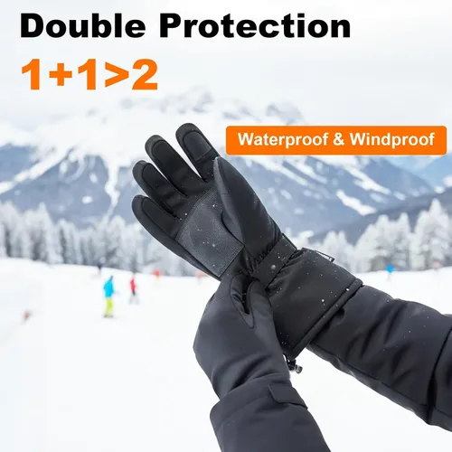 Miniatura 5 de BNZ Guantes calefactables para hombres y mujeres, guantes calefactables recargables para deportes de invierno, ciclismo en nieve, equitación, esquí