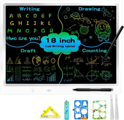 Tableta de escritura LCD de 18 pulgadas para niños y adultos, tableta de dibujo grande | 18 Inch Large Drawing Tablet with Stand, Screen-Free Travel