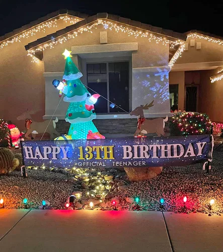 Miniatura 4 de Cartel grande azul de cumpleaños número 13, enorme cartel oficial de adolescente para patio y jardín, decoración de fiesta de cumpleaños azul, telón