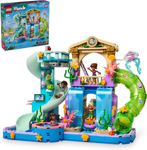 LEGO Friends Parque Acuático de Heartlake City - Juguete de Construcción para Juego Simulado con Figuras y Sets de Juego para Niñas y Niños, Edades