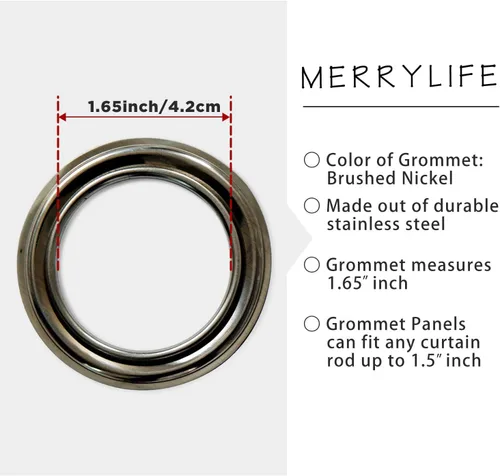 Miniatura 7 de MERRYLIFE Cortinas opacas con aislamiento térmico y ojales, paneles decorativos para ventana, paneles superiores para dormitorio, 54 pulgadas
