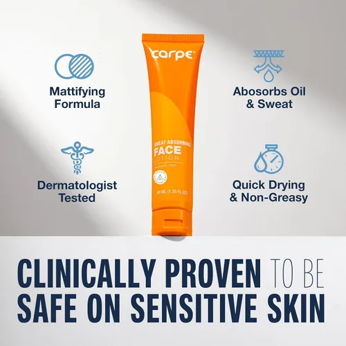 Miniatura 3 de Carpe Loción Facial Absorbente de Sudor para Control de Piel Grasa, Loción Facial Matificante con Ácido Hialurónico Hidratante y Escualano, Sin