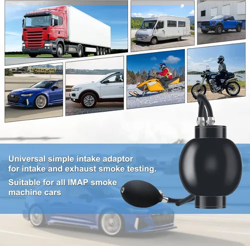 Miniatura 7 de ELMCONFIG Adaptador de admisión rápida, vejiga de máquina de humo automotriz, probador de bloqueo, tapón de fuga inflable, probador de fugas