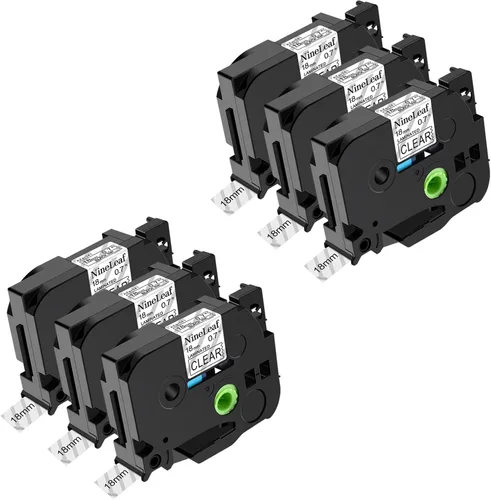 Miniatura 28 de NineLeaf Paquete de 6 cintas de etiquetas compatibles con Brother TZ TZe TZe-531 TZe531 TZ-531 TZ531 0.472 in 1/2 pulgadas, negro sobre azul