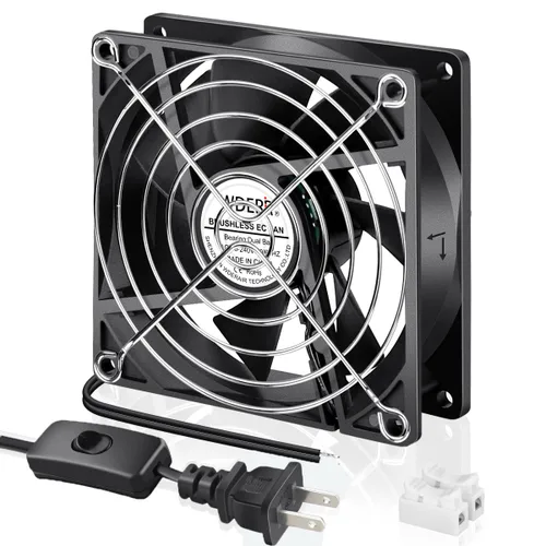 Miniatura 8 de EC 2.362 in x 0.984 in Mini Muffin Fan Axial AC 110v 120v 220v 240v Doble Bola para DIY Pequeño Equipo Electrónico Enfriamiento Puertas Ventilación