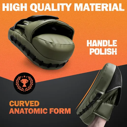Miniatura 4 de Almohadillas de boxeo para hombres, mujeres y niños, manoplas de cuero para artes marciales, entrenamiento de boxeo, manoplas curvadas para karate