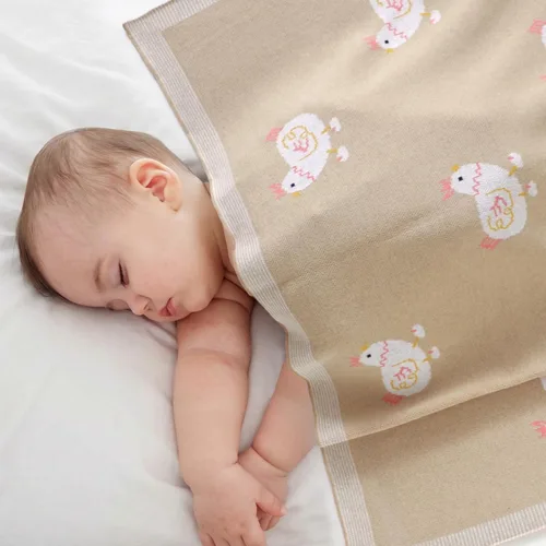 Miniatura 3 de mimixiong Manta de punto para bebés niños y niñas, algodón suave neutro en blanco para envolver cochecito de cuna con lindas ovejas