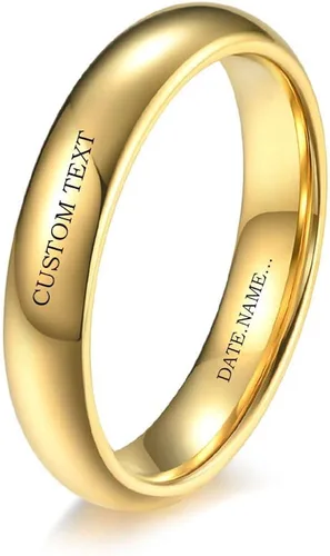 Miniatura 2 de Anillos a juego personalizados para parejas anillos de compromiso de acero inoxidable para parejas juego con 2 anillos grabados en interiores