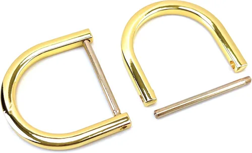 Miniatura 55 de 4 anillos en D resistentes con grillete de 1-1/2 pulgadas, oro antiguo, en forma de U, repuesto para bolso, llavero, collar de perro