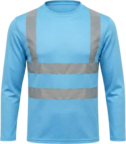 Miniatura 9 de HYCOPROT Hi Vis Safety Shirts Long Sleeve High Visibility Reflective Shirt for Men Women Class 3 Construction T Shirt Work T-shirts Clothes for