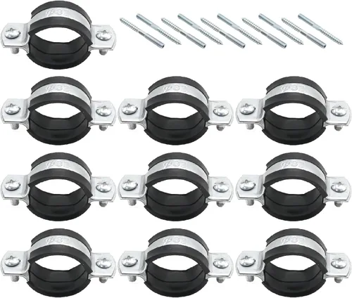 Miniatura 8 de VIKKSAER 10 abrazaderas de soporte de tubo ajustables, abrazadera de tubería colgador de anillo dividido, abrazadera de soporte de tubería