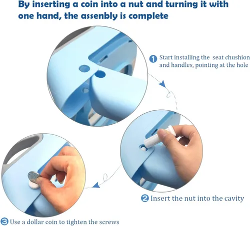 Miniatura 5 de Asiento clásico de escalera de inodoro con cojín mejorado, silla de inodoro/entrenador de inodoro para bebés niños pequeños en azul