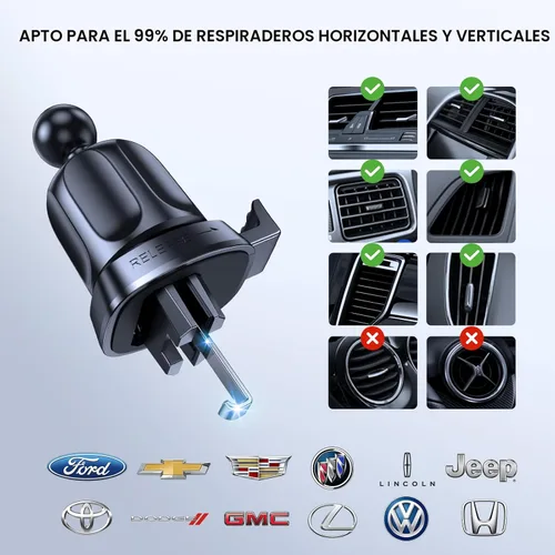 Miniatura 6 de Miracase Soportes de teléfono con abrazadera más ancha mejorada para tu automóvil, soporte de metal con gancho de ventilación de aire para automóvil