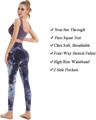Miniatura 5 de iniber Pantalones de yoga de cintura alta con bolsillos para mujer, elásticos en 4 direcciones, suaves, para correr, entrenamiento, pantalones