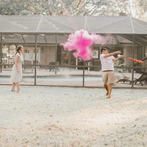 Miniatura 2 de Juego de béisbol para revelación de género, bolas azules y rosadas, explosivas con polvo, la mejor idea para niños o niñas, fiesta reveladora