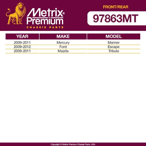 Miniatura 3 de Metrix Premium Piezas de Chasis - Kit de 4 Piezas de Enlace de Barra Estabilizadora Delantera y Trasera Compatible con Mercury Mariner 2009-2011