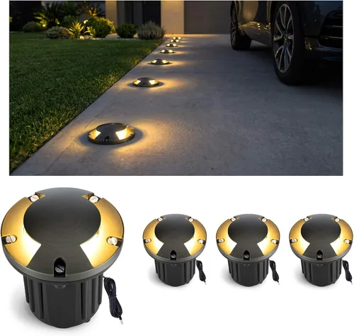 Miniatura 18 de Gardenreet - Luz de pozo en tierra - Latón 12V IP65 Iluminación de paisaje al aire libre, luz de torreta de bajo voltaje LED en grado, bronce