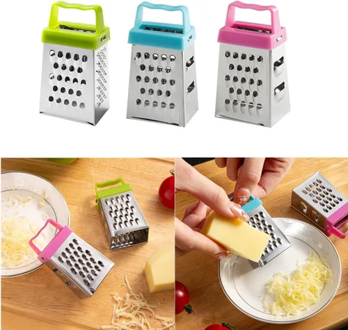 Miniatura 5 de Mini rallador de queso, 3 ralladores de caja pequeña de acero inoxidable, rallador profesional para rebanar queso, jengibre, verduras