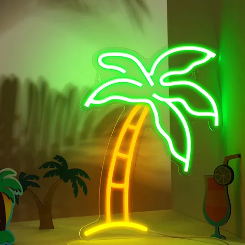 Miniatura 8 de ROCEEI Letrero de neón LED de flamenco tropical, luces de neón alimentadas por USB, letrero de arte de pared para decoración de Navidad, habitación