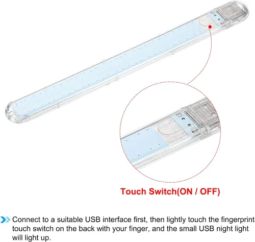 Miniatura 5 de PATIKIL Luz nocturna USB, portátil, enchufable, pequeña luz LED con 24 cuentas de lámpara con interruptor de sensor táctil, luz USB para baño