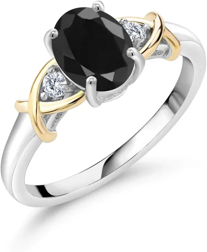 Miniatura 17 de Anillo de compromiso de oro amarillo de 10 quilates y plata 925 con piedra natal y diamantes cultivados en laboratorio para mujer, ovalado de 0.315