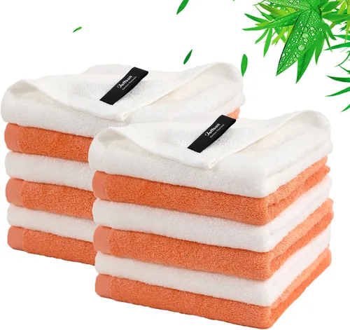 Miniatura 19 de Paquete de 12 paños de lavado, toallas faciales súper suaves y agradables a la piel para pieles sensibles, paños pequeños de 10 x 10 pulgadas, paños
