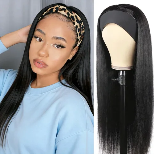 Miniatura 15 de XSY: Peluca de diadema de cabello humano de onda profunda sin pegamento, sin encaje frontal, peluca de diadema rizada, lista para usar y llevar