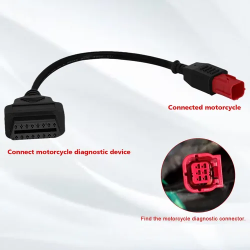 Miniatura 4 de Cable adaptador Obd2 para motocicleta Euro Moto para motocicleta Cable de diagnóstico OBD de 6 pines, conector adaptador OBD1 a OBD2, compatible