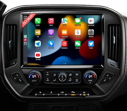 Miniatura 12 de Actualización estéreo de radio QLED de 13.1 pulgadas para Chevy Silverado y GMC Sierra 2014-2018, unidad principal de 8 núcleos con CarPlay/Android