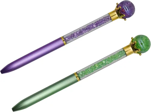 Miniatura 9 de Maydahui 12 bolígrafos retráctiles para pájaros, novedosos bolígrafos de paloma de cristal de arenas movedizas, tinta negra, para escuela, oficina