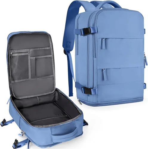Miniatura 49 de coowoz Mochila grande de viaje para mujeres y hombres, mochila de transporte, mochila para senderismo impermeable, mochila deportiva para Rosa