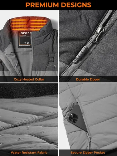 Miniatura 4 de ORORO - Chaleco térmico ligero con batería, para hombre