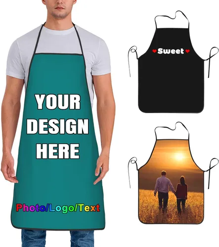 Miniatura 24 de Delantal de chef personalizado para hombres y mujeres, para cocinar, con nombre, logotipo, foto, regalos de cocina para familiares y amigos