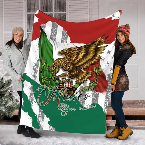 Miniatura 11 de Manta de México con nombre personalizado para hombres y mujeres, manta de bandera personalizable, regalo divertido, felpa mullida, suave microforro