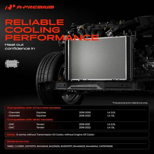 Miniatura 2 de A-Premium Conjunto de radiador de refrigerante del motor compatible con Chevrolet Equinox 2018-2022 y GMC Terrain 2018-2022, 1.5L 2.0L, repuesto #