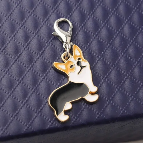 Miniatura 6 de FEELMEM Corgi Perro Cremallera Colgante Clip En Charm Animal Joyería Regalo Para Mascotas Amante Mamá